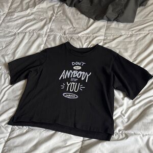 adidas Black Short-Sleeve Tee with Motivational Graphic